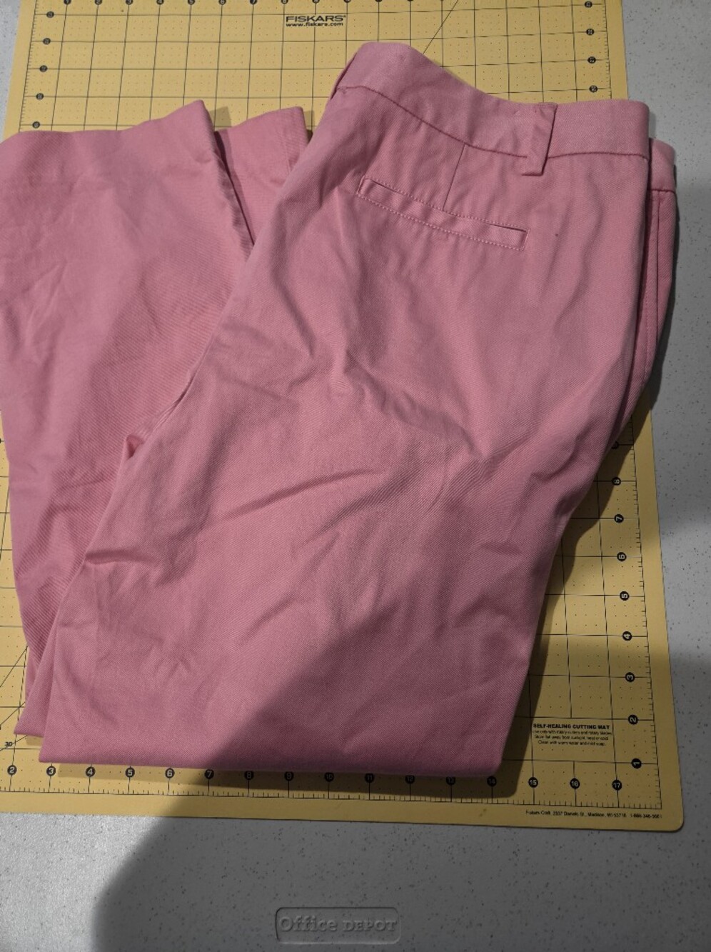 Lands End Pink Mid Rise Pants, 16, Cotton Blend